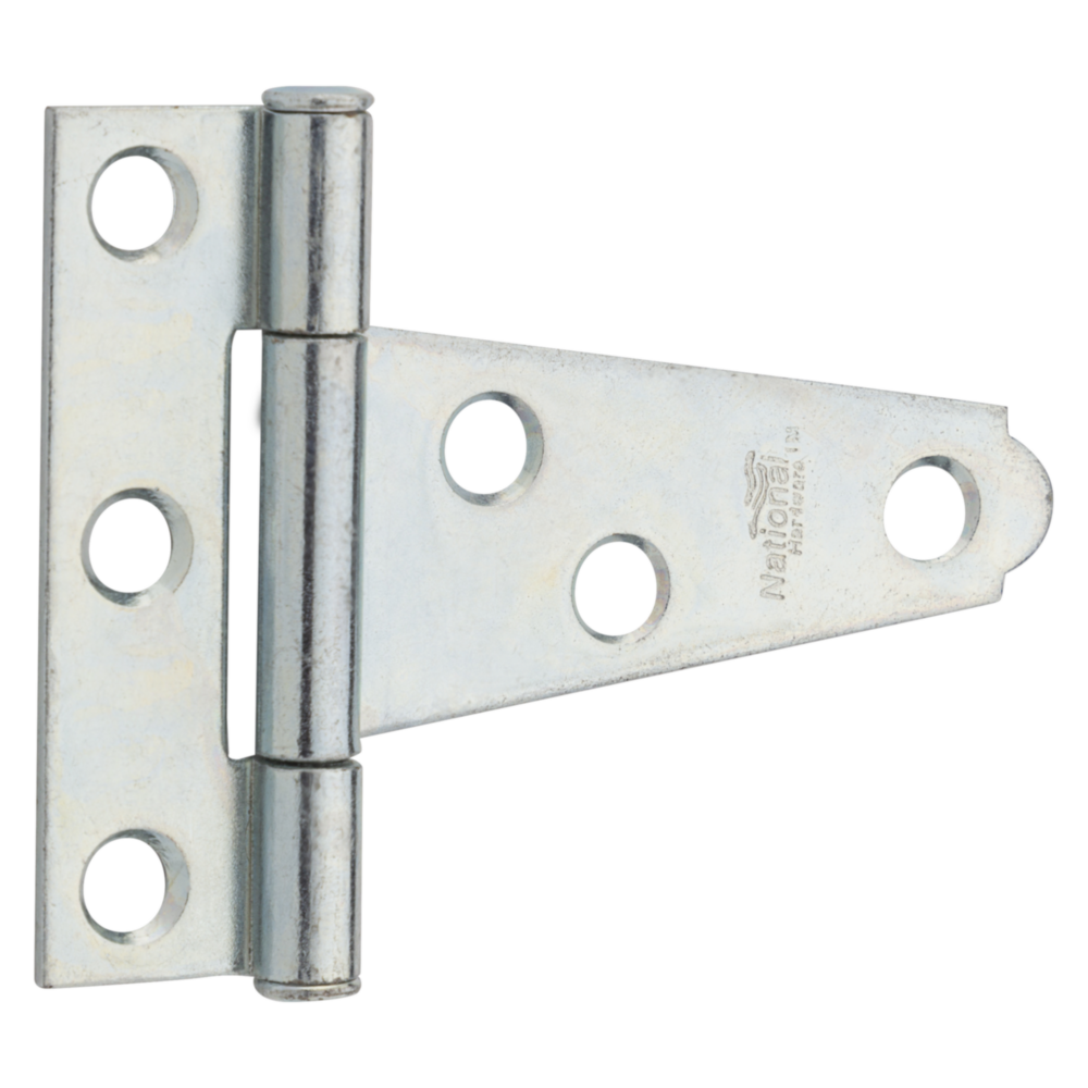 Pair of zinc-plated 2-inch light duty T-hinges with screws for door hardware and home improvement under $50