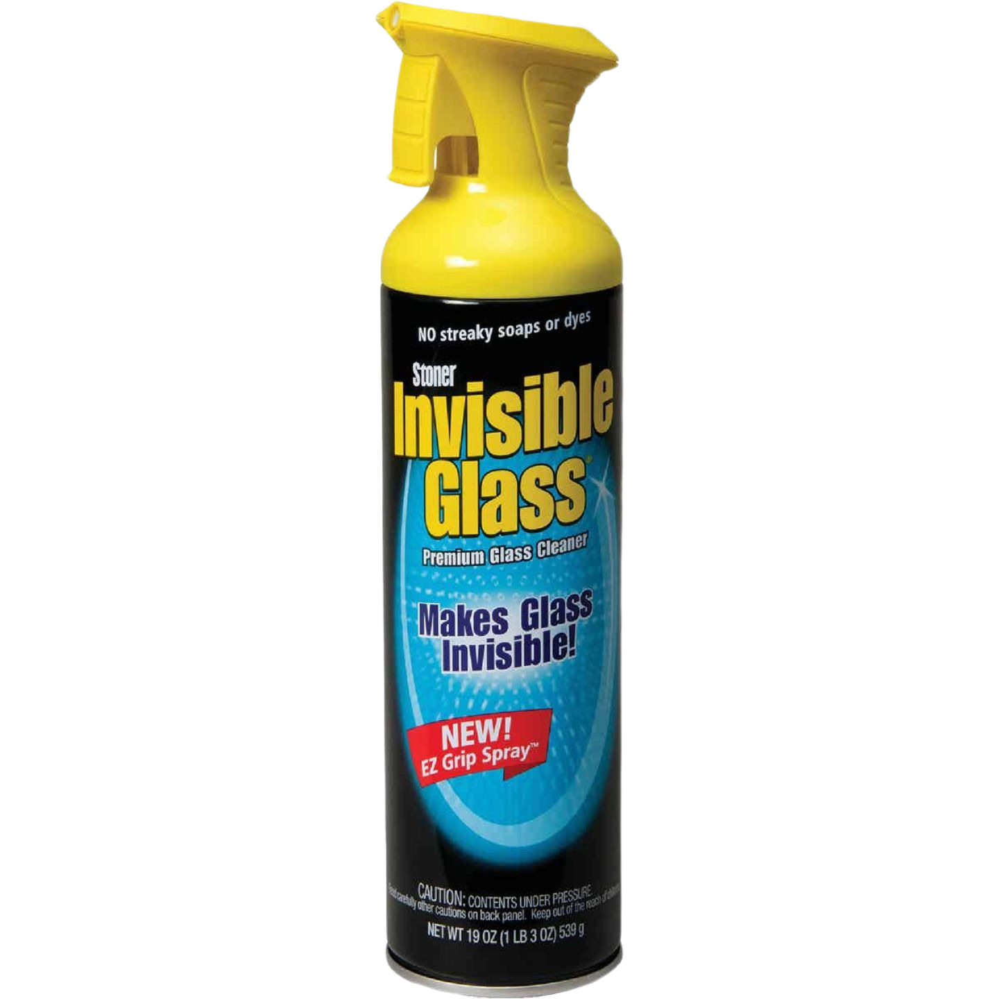 Aerosol spray glass cleaner with yellow trigger top for streak-free cleaning in cleaning supplies and glass cleaner collections