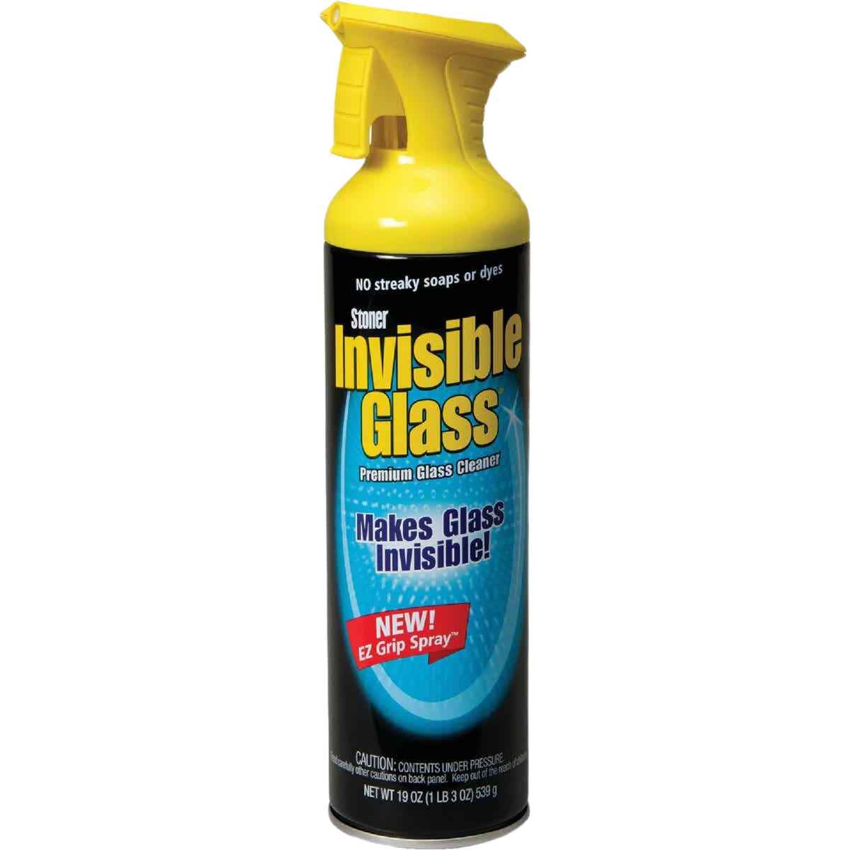 Aerosol spray glass cleaner with yellow trigger top for streak-free cleaning in cleaning supplies and glass cleaner collections