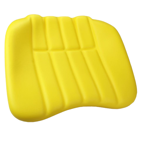 Bright yellow contoured cushion designed for John Deere equipment in parts and lubricants collection