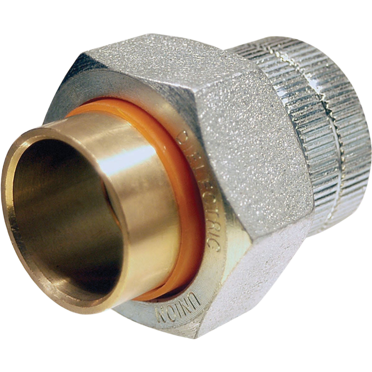 Galvanized dielectric union fitting with copper connection for plumbing in Pipes & Fittings and Galvanized Fittings collections