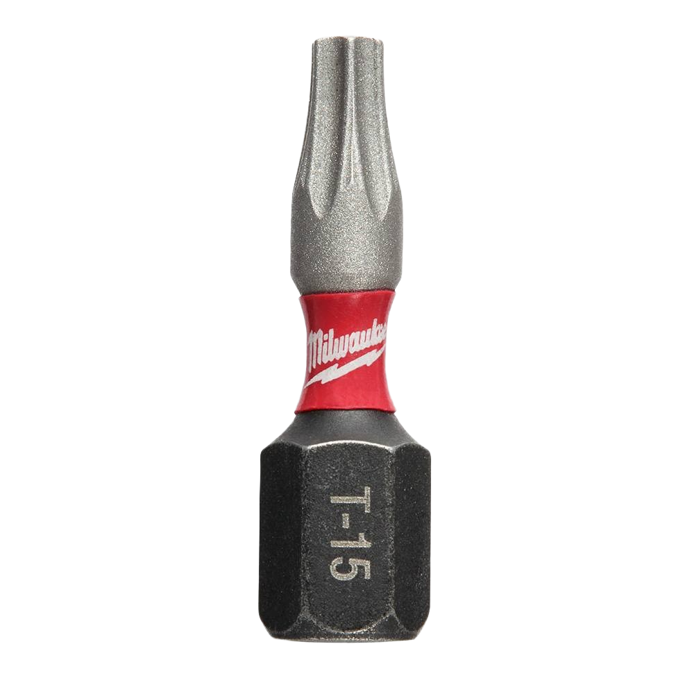 Single Milwaukee T15 TORX impact duty bit with Wear Guard Tip technology for durable tool accessories and home improvement