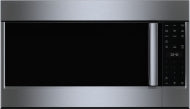 Stainless steel over-the-range microwave with left side-opening door and digital touch controls in Bosch kitchen appliances collection