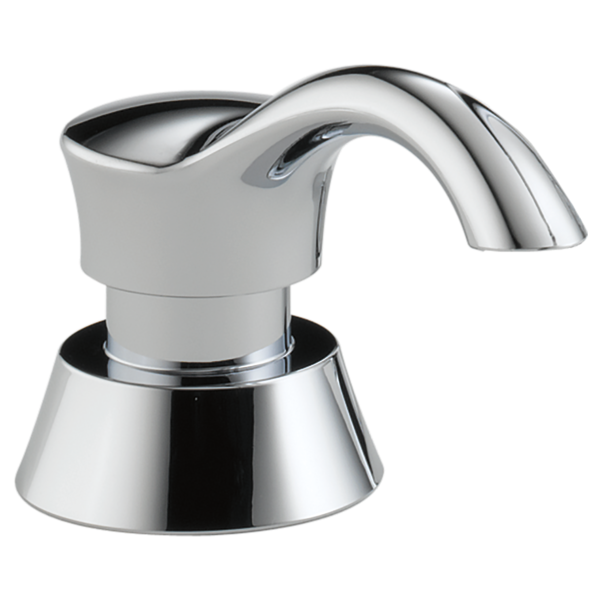 Chrome soap and lotion dispenser with arched top for sinks in bathroom, kitchen, and home improvement collections under $100