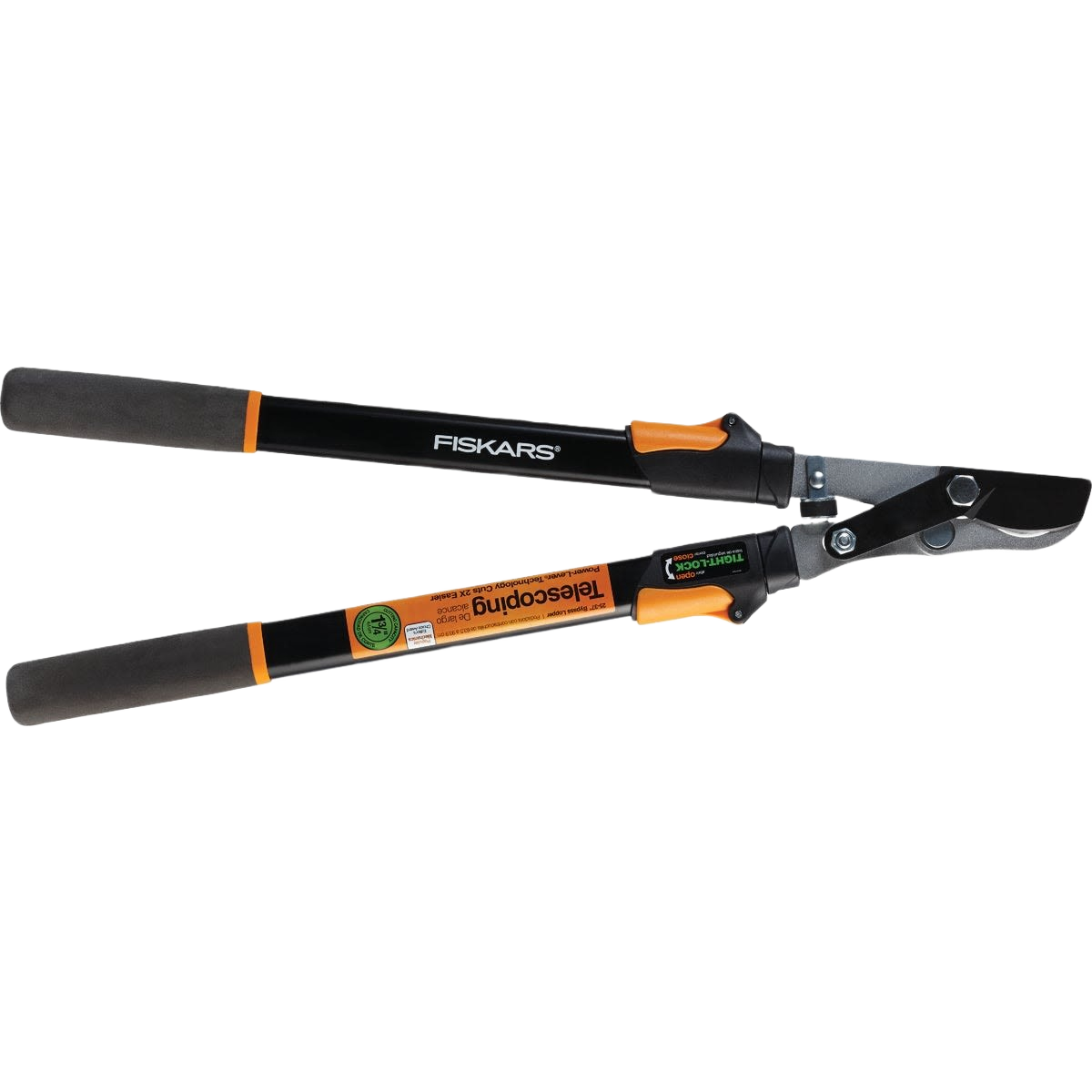 Steel telescopic bypass lopper with power-lever mechanism for efficient pruning in gardening and outdoor hand tools collections