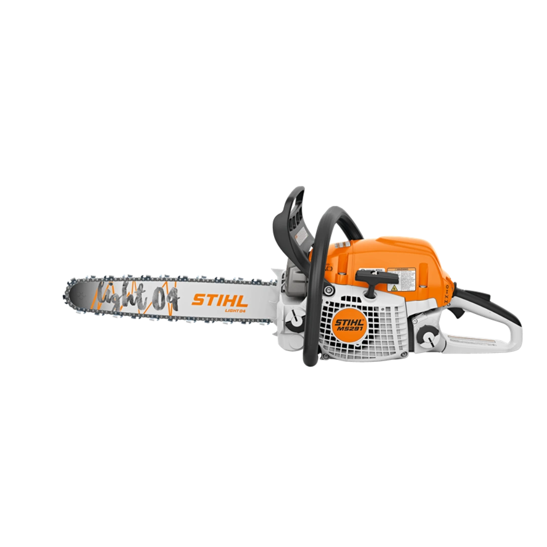 Orange and white chainsaw with 18-inch bar and ergonomic handle designed for efficient home improvement cutting tasks