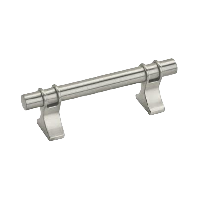 Satin nickel cabinet pull with modern industrial design for hardware and furniture accessories under $50 collections