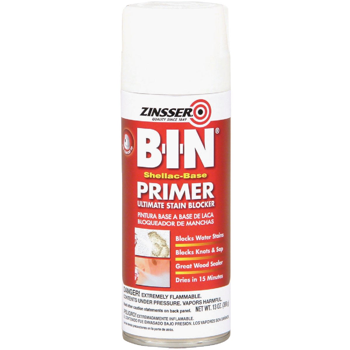 Zinsser B-I-N Shellac Primer Spray 13 oz – Fast, Durable Finish ...
