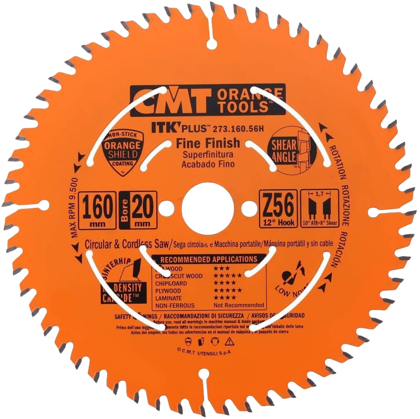 CMT Orange Tools 160x1.8/1.2x20mm 56T Ultra Finish Saw Blade