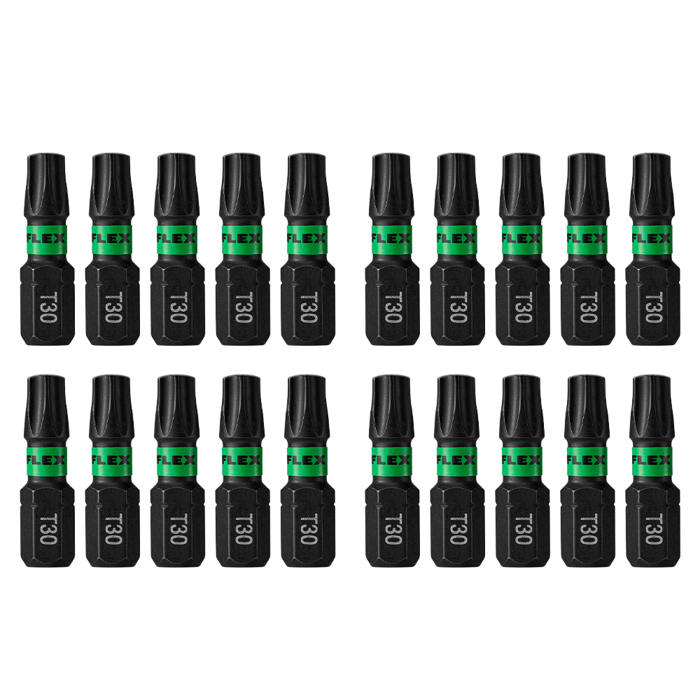 FLEX Impacks 20-Pc. 1" T30 Impact Driver Bits