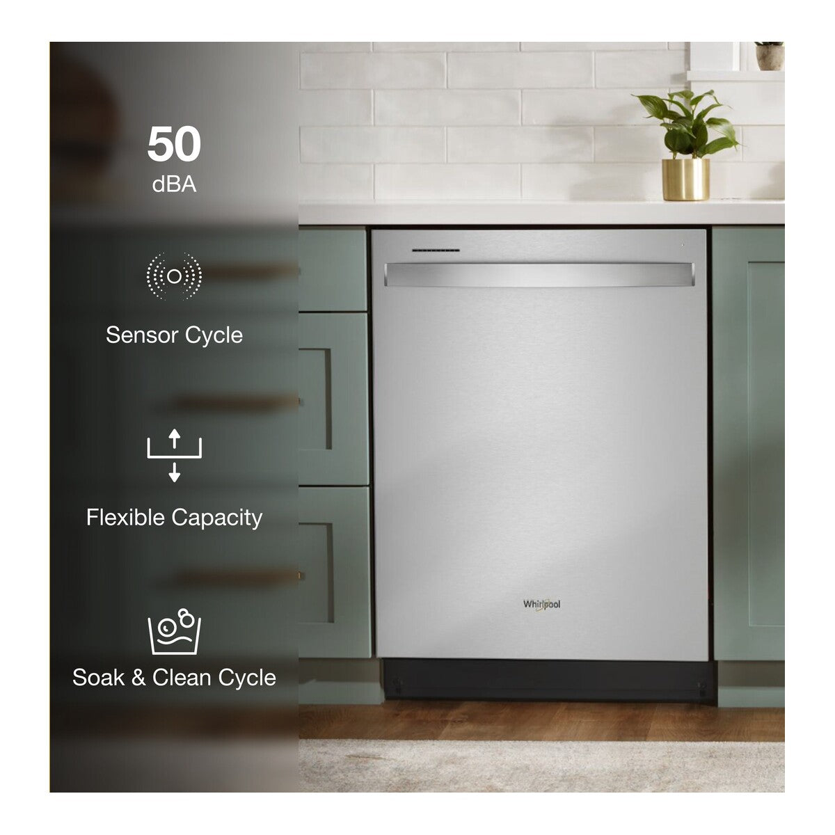 24” Stainless Steel Dishwasher with AI Intelligent Wash and Tall Top Rack