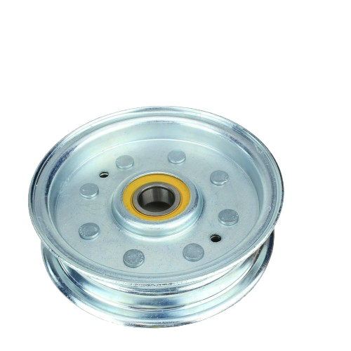 Silver metal pulley wheel with sealed bearing designed for tools and home improvement use