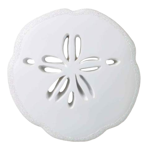 White sand dollar ornament with delicate cutouts and subtle glitter accents, Christmas Ornaments & Tree Decorations under $50 collection
