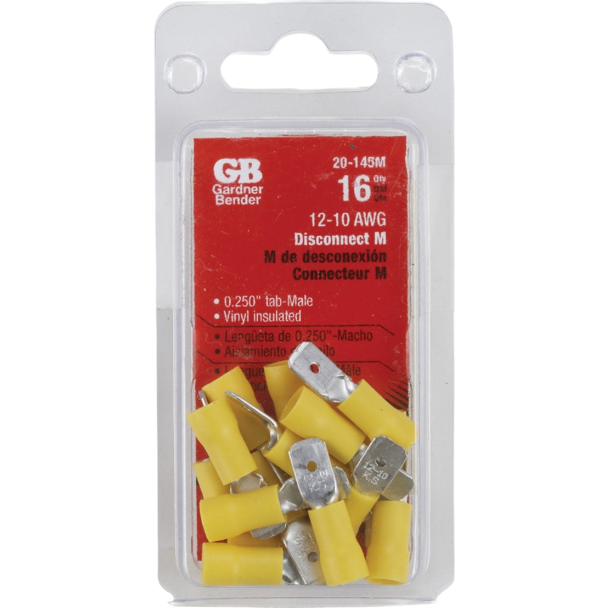 Pack of yellow vinyl-insulated male barrel disconnects for electrical projects under $50 in home improvement tools category