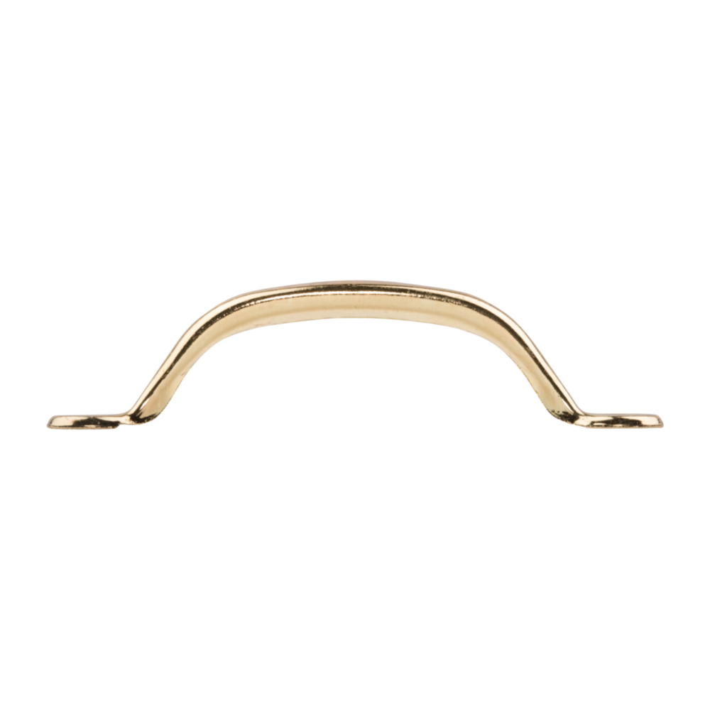 4-3/4 inch brass door pull with mounting holes for cabinet and furniture hardware in home improvement projects