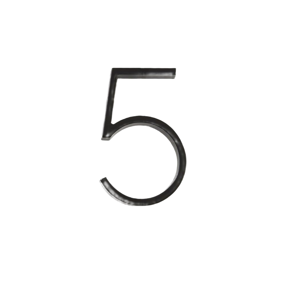 Black zinc house number five with floating mount design for outdoor hardware and home improvement under $50.