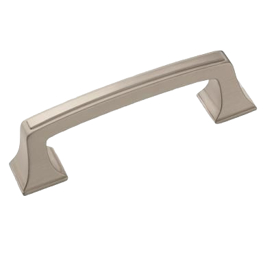 Satin nickel cabinet pull with 3-inch center-to-center spacing for hardware and furniture accessories collections under $50