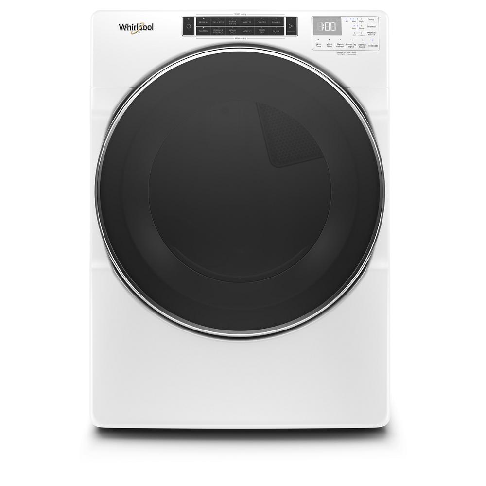 Front load electric dryer with large black tinted door and digital control panel from Electric Dryers collection