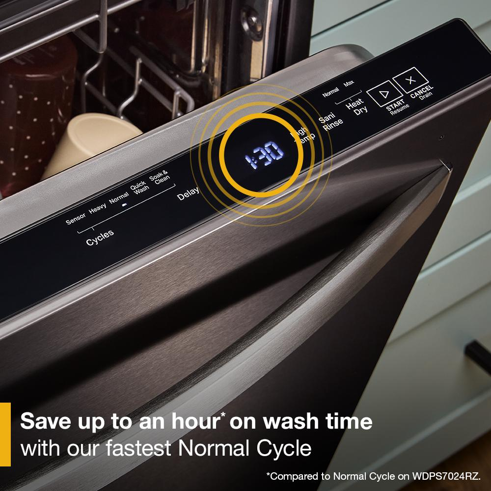 Whirlpool® 24-Inch Top Control Dishwasher with Total Coverage Wash and Auto Open Air Dry in Fingerprint Resistant Stainless Steel