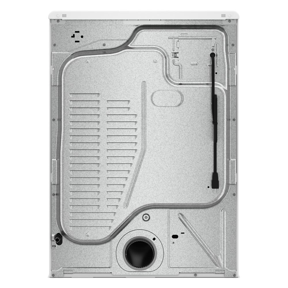 Rear panel view of a silver metal front load gas dryer from Dryers and Gas Dryers appliance collections