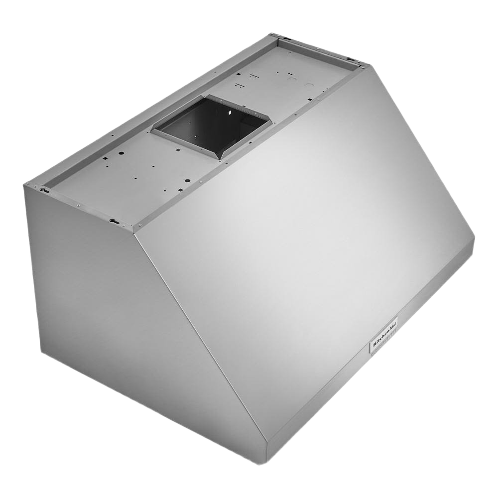 Stainless steel commercial-style wall-mount canopy range hood for kitchen ventilation in modern appliances collection