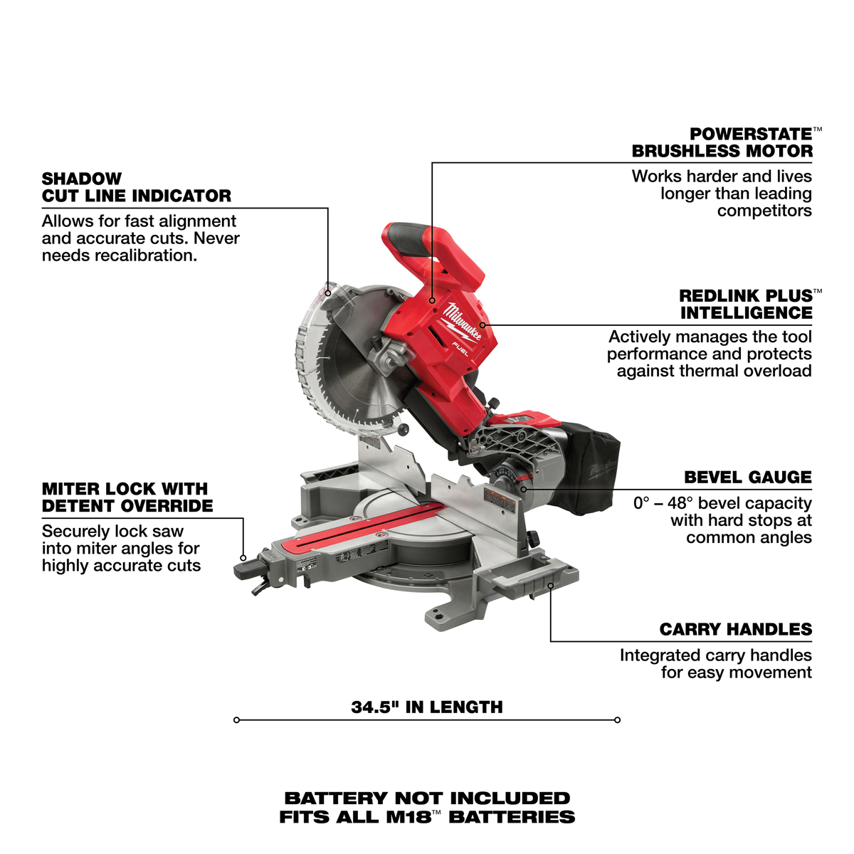 Milwaukee M18 FUEL™ Dual Bevel Sliding Compound Miter Saw