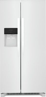 33-inch standard depth side-by-side refrigerator in white with external water dispenser from Appliances collection