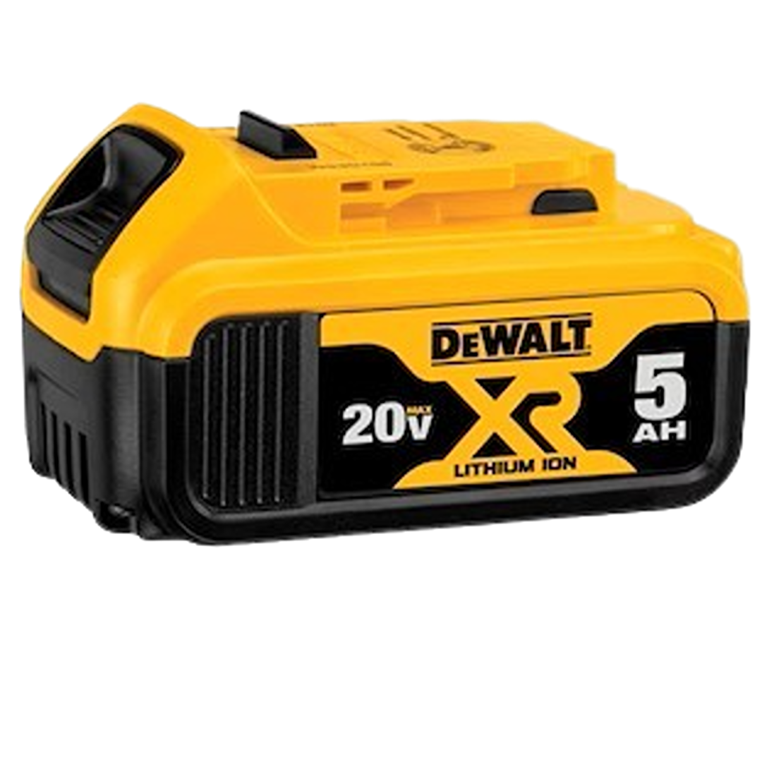 Yellow and black 20V lithium-ion battery pack designed for cordless power tools and home improvement tasks