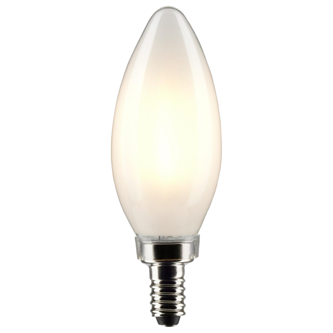 Frosted warm white LED bulb with candelabra base for lighting and electrical use under $50 collections