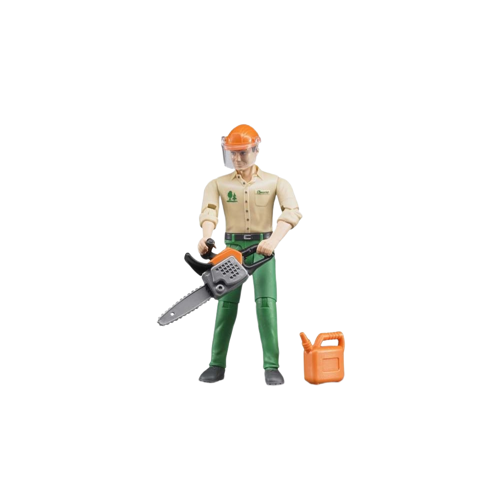 Bruder Toys Forestry Worker Action Figure with Accessories