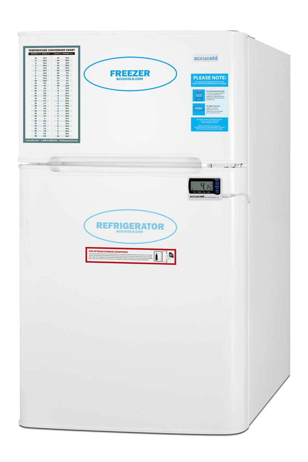 19" Wide General Purpose Refrigerator-Freezer, ADA Height