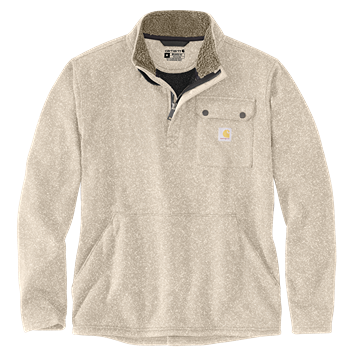 Men's oat milk knit quarter-zip sweatshirt with Sherpa-lined collar in clothing and men's shirts collections