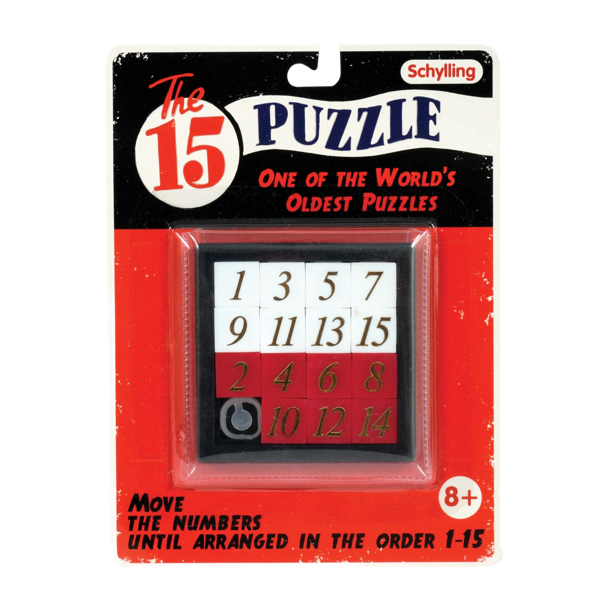 Classic sliding number puzzle game in vintage-style packaging for puzzles and toys collections under $25