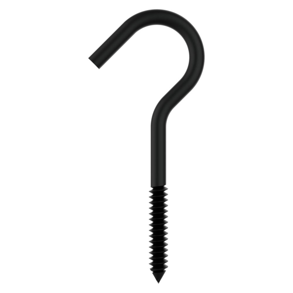 Black screw hook with threaded end for garage storage and home improvement projects under $50