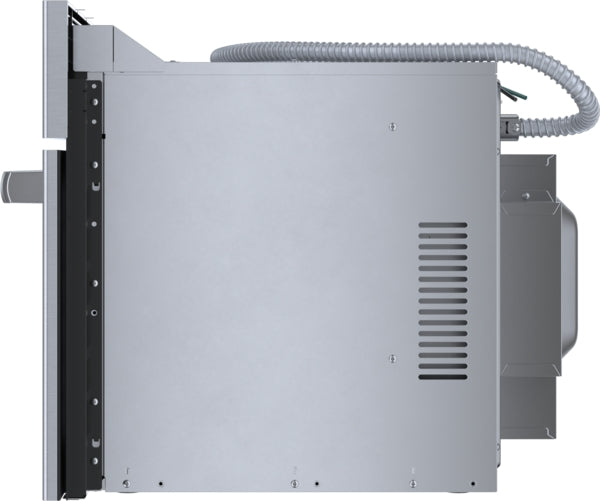 Side view of stainless steel 30-inch speed oven from Bosch Wall Ovens and Kitchen & Kitchenware collection