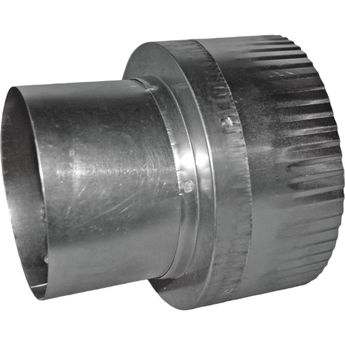 Aluminum vent increaser adapter for dryer systems supporting connection from 3-inch to 4-inch ducts in appliance parts