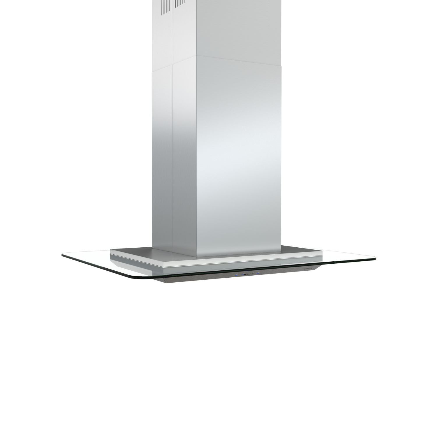 42-inch stainless steel island range hood with straight glass canopy and LED lighting from Kitchen & Kitchenware collection