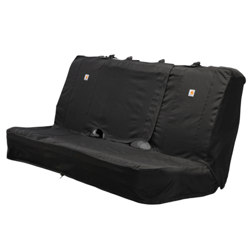 Black nylon duck fabric bucket bench seat cover with Carhartt logo patches in Accessories and Clothing collections