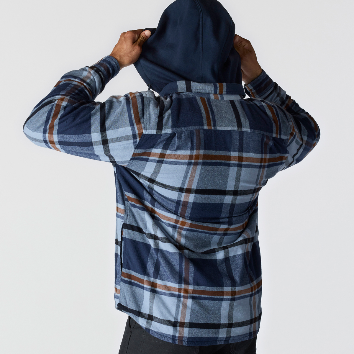 Carhartt Hamilton Relaxed Plaid Shirt Jac - Navy, Tall Large