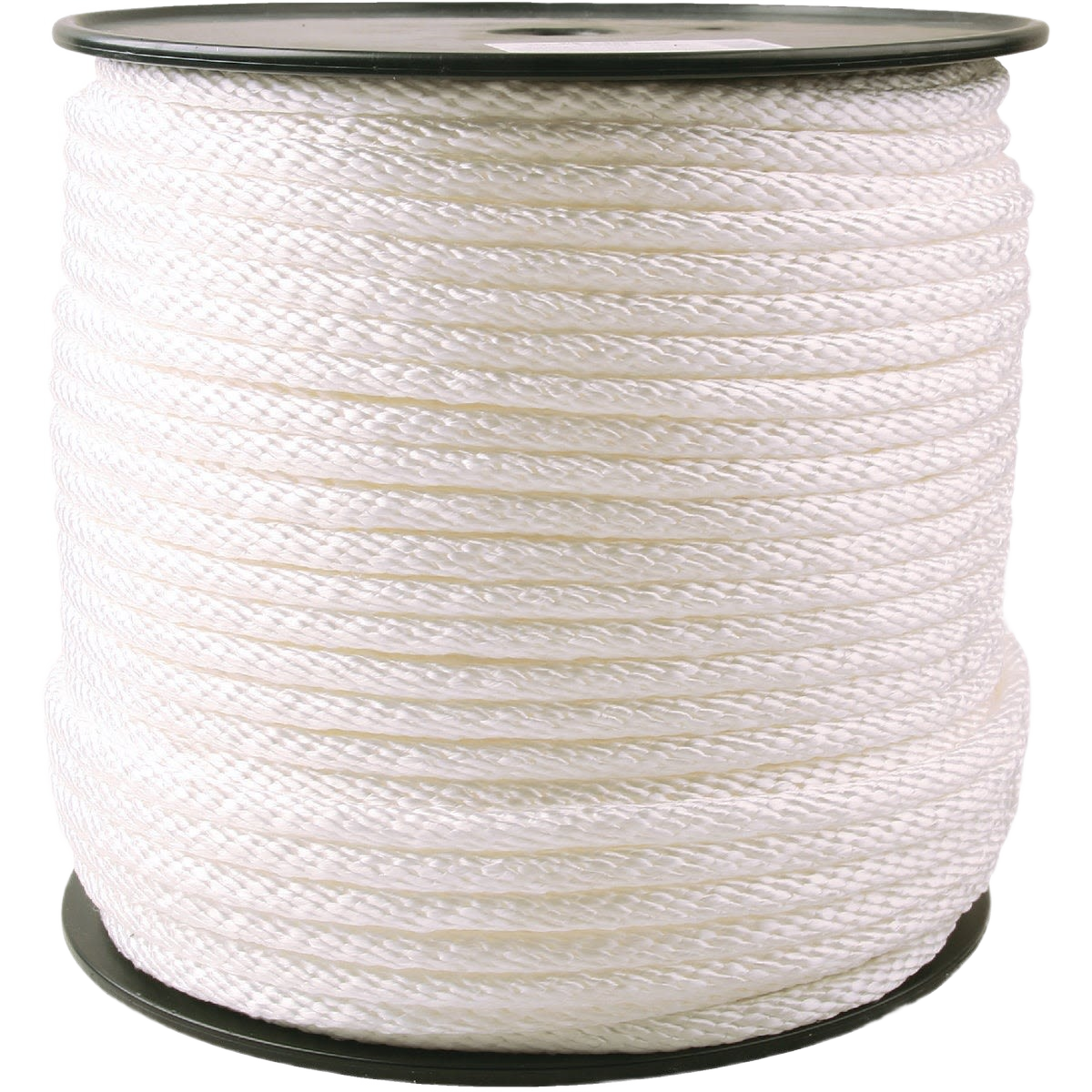 Spool of white braided nylon rope designed for durable use in home improvement and general tools applications