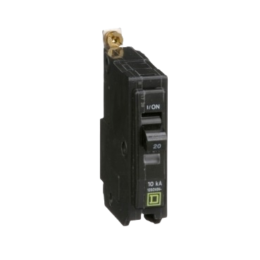 Black single pole circuit breaker with 20 amp rating for electrical and home improvement projects under $50 collections