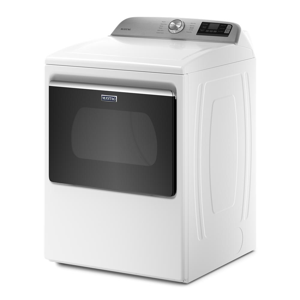 White smart top load electric dryer with digital control panel and tinted glass door from Electric Dryers collection