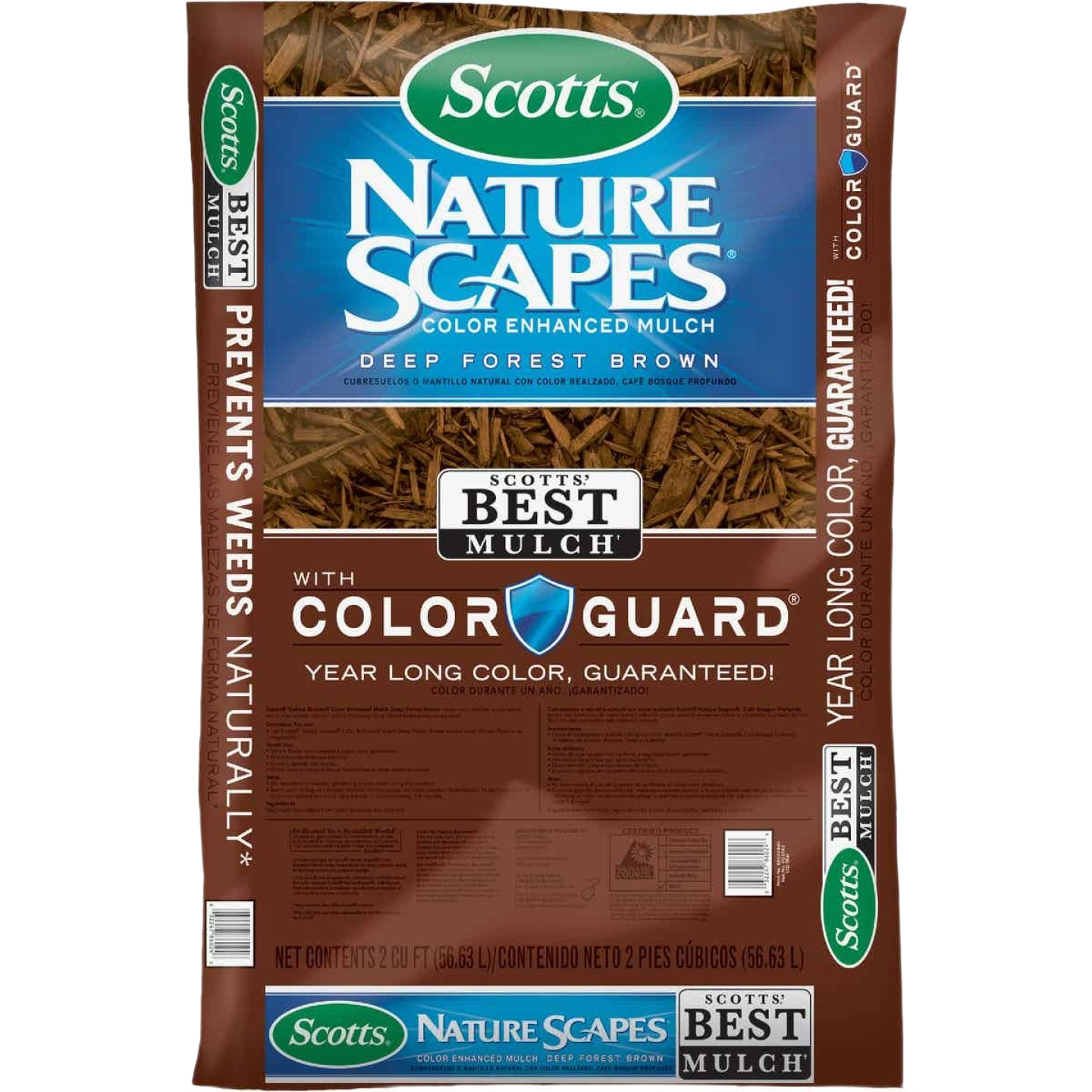 Bag of Scotts 1.5 cu. ft. deep forest brown color-enhanced mulch for gardening and landscaping projects under $50