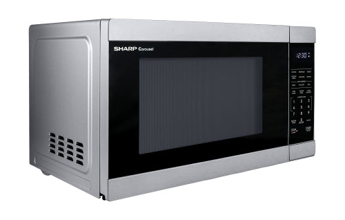 Mid-size stainless steel Sharp countertop microwave with digital control panel and LED display in Microwaves at Hartville Hardware