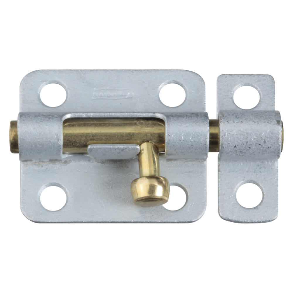 Galvanized steel door barrel bolt with brass sliding latch for door hardware and gate accessories collections