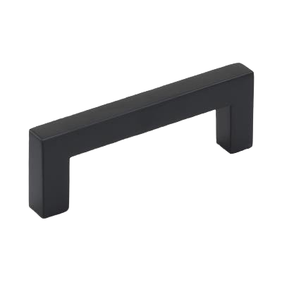 Matte black modern square cabinet pull for hardware and furniture accessories in home improvement projects