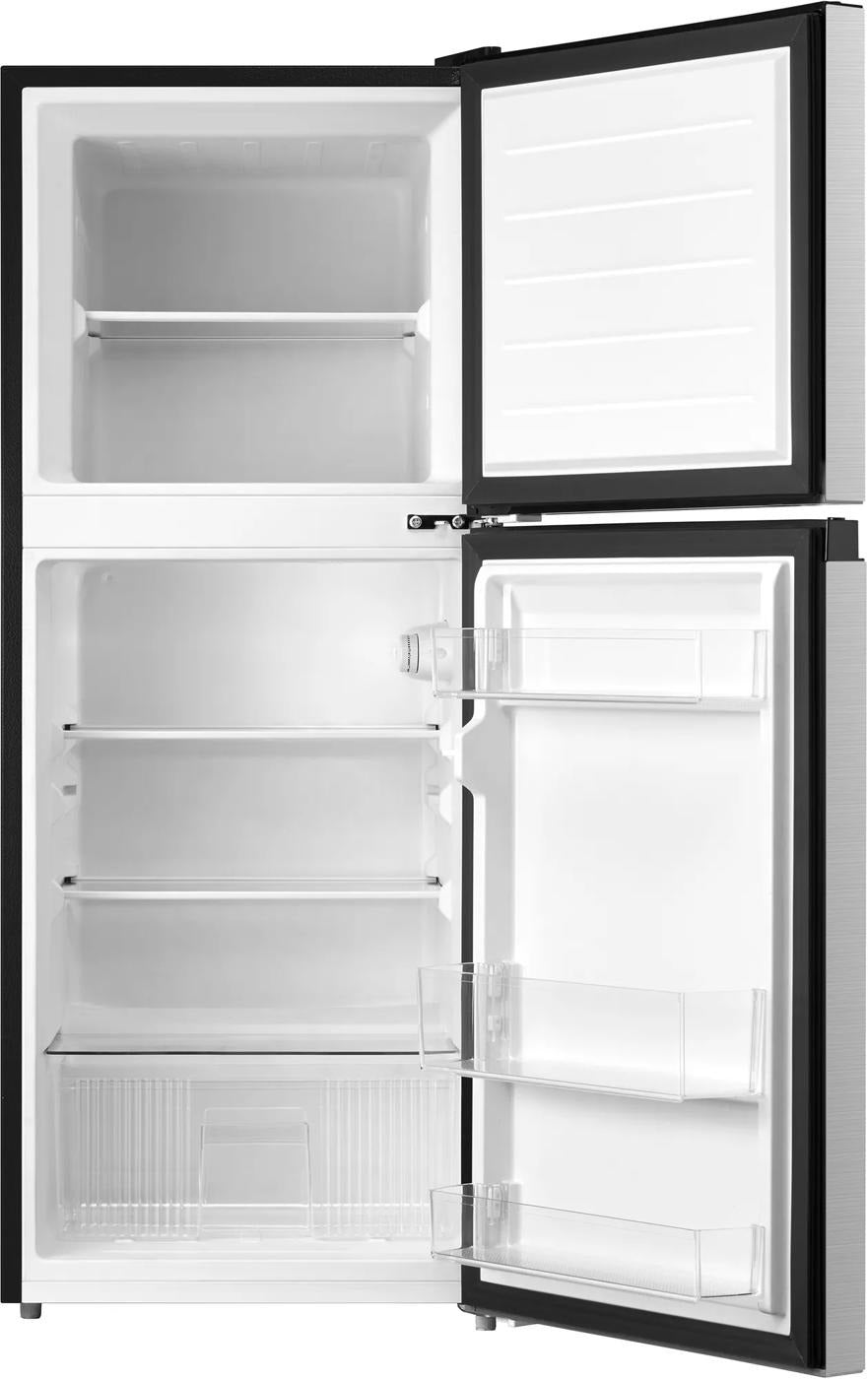 5 Cu. Ft. compact refrigerator with top freezer and multiple adjustable shelves, clear door bins, and a crisper drawer, ideal for Refrigerators, Mini Refrigerators, Kitchen & Kitchenware, All Products, and Appliances collections.