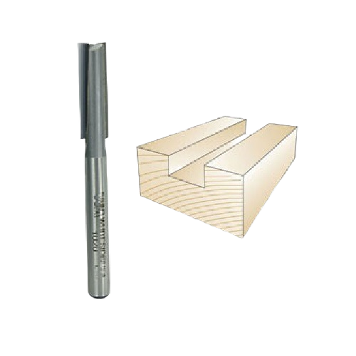 Steel router straight bit with 8mm shank for woodworking grooves and dado cuts in tool accessories collections