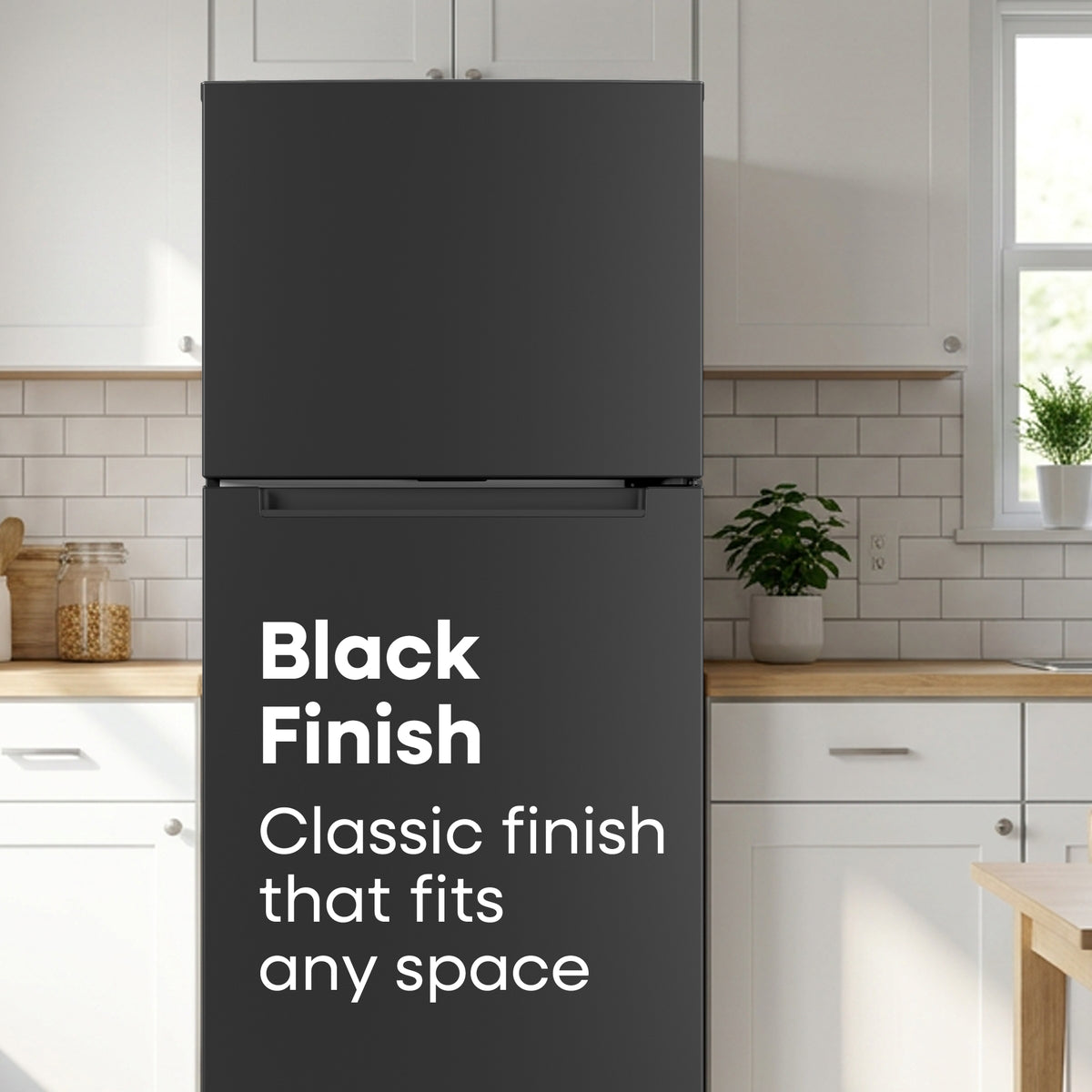 Element Electronics 17.6 cu. ft. Top Freezer Refrigerator, Ice Maker Ready - Black, ENERGY STAR (ENR18TFGCB)