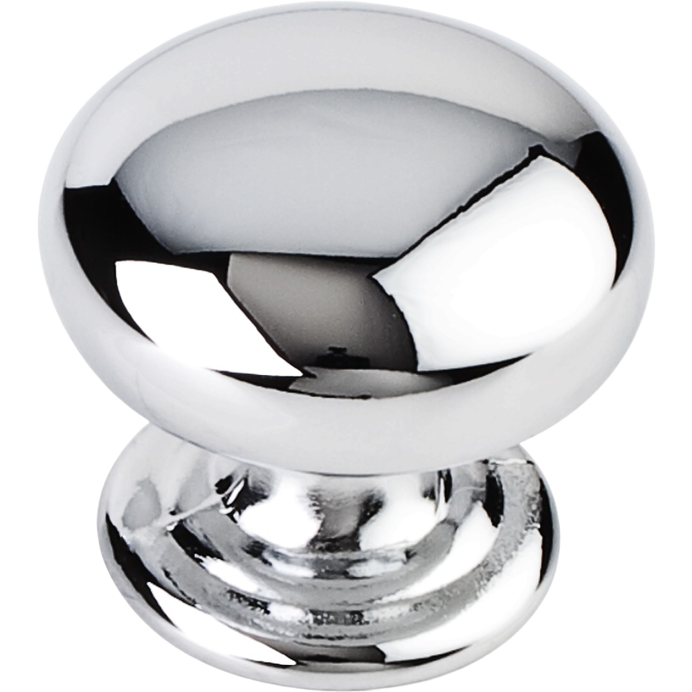 Polished chrome cabinet knob with smooth rounded design for stylish hardware and furniture accessories under $50 category